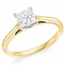 18ct Gold and Platinum Princess DSi1 Diamond Solitaire Ring
