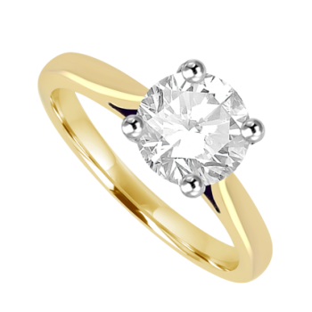 18ct Gold and Platinum Solitaire DSi2 Diamond Ring