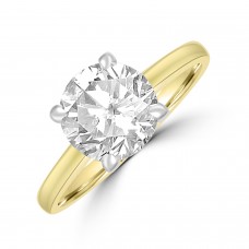18ct Gold and Platinum Solitaire Gi1 Diamond ring