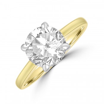 18ct Gold and Platinum Solitaire Gi1 Diamond ring
