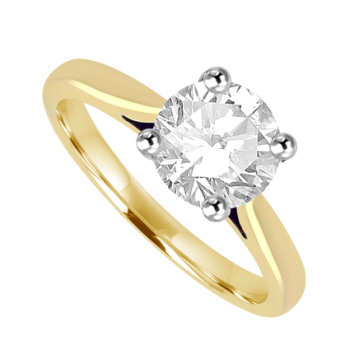 18ct Gold and Platinum Solitaire ESi1 Diamond ring