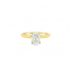 18ct Gold and Platinum Oval Solitaire FSi1 Diamond ring