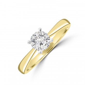18ct Gold Platinum Solitaire DVS1 Diamond ring