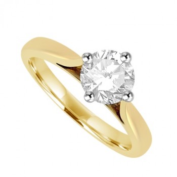 18ct Gold Platinum Solitaire FSi2 Diamond ring