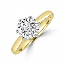 18ct Gold Platinum Solitaire HSi1 Diamond 6-claw ring