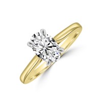 18ct Gold Platinum Solitaire Oval ESi1 Diamond ring