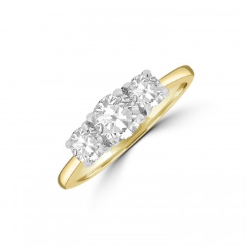 18ct Yellow and Platinum Diamond Three-Stone Ring