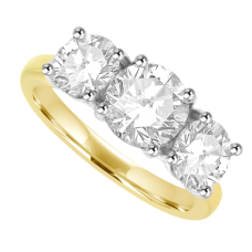 18ct Gold 2.03ct Three-stone DSi2 Diamond Ring