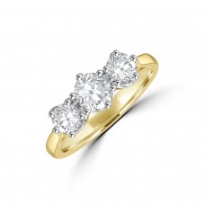 18ct Gold Three-stone 1.01ct Diamond Vintage set Ring