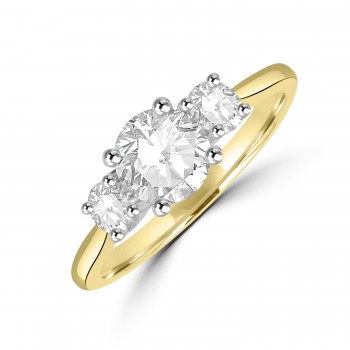 18ct Gold and Platinum 3-stone FSi1 Diamond ring