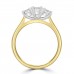 18ct Gold and Platinuim 3-stone Emerald cut EVS2 Diamond ring