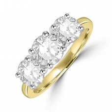 18ct Gold Three Stones 2.30ct Diamond Trilogy ring