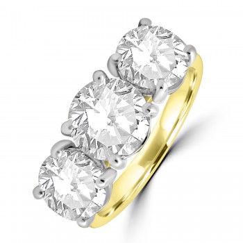 18ct Gold Platinum Three-stone 3.90ct Diamond ring