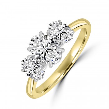 18ct Gold Platinum Oval GVS2 Diamond Trilogy ring 18ct Gold Platinum Oval GVS2 Diamond Trilogy ring