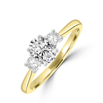 18ct Gold Platinum Oval DSi1 Diamond Trilogy ring 18ct Gold Platinum Oval DSi1 Diamond Trilogy ring