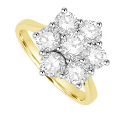 18ct Gold 7 Diamond Flower Cluster Ring