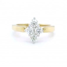 18ct Gold 4-Stone 2x2 Diamond Cluster Ring
