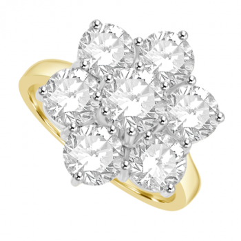 18ct Gold 3.05ct Diamond Daisy Cluster Ring