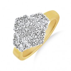 18ct Gold Diamond Boat Cluster Ring