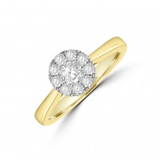 18ct Gold Illusion Solitaire .50ct Diamond Ring