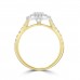 18ct Gold Emerald cut Diamond Double Halo Ring