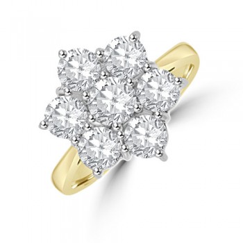18ct Gold Diamond Daisy Cluster ring