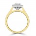 18ct Gold and Platinum Oval GI1 Diamond Cluster ring