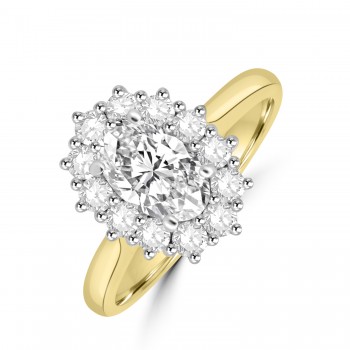 18ct Gold Platinuim Oval Diamond Cluster ring 18ct Gold Platinuim Oval Diamond Cluster ring