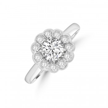 18ct White Gold .91ct Diamond Daisy Cluster Ring