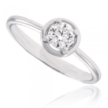 18ct White Solitaire Diamond Bertani Ring
