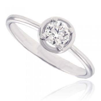 18ct White Solitaire Diamond Bertani Ring