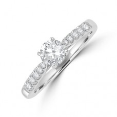 18ct White Gold Solitaire EVS2 Diamond Ring