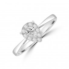 18ct White Gold Cluster Ring