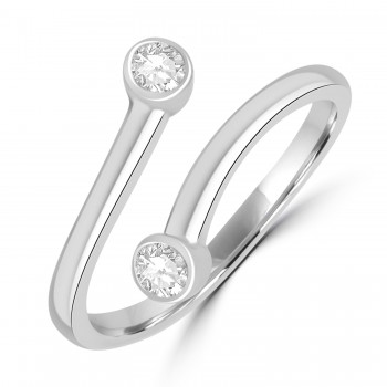 9ct White Gold Two-stone Diamond Twist ring