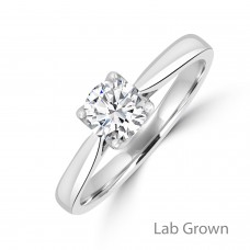 9ct White Gold Lab Grown Diamond Solitaire ring