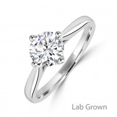 9ct White Gold Solitaire EVVS1 Lab-Grown Diamond ring