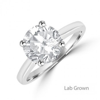 Platinum Lab Grown EVS2 Diamond Solitaire ring