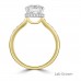 18ct Gold Platinum Solitaire Lab-Grown Diamond Hidden Halo ring