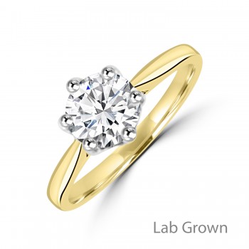 18ct Gold Platinum Solitaire DVVS2 Lab Grown Diamond ring