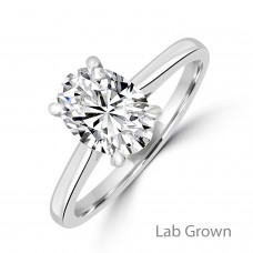 Platinum Oval Lab Grown EVS2 Diamond Solitaire ring
