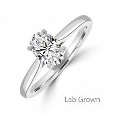 Platinum Solitaire Lab Grown Oval EVS1 Diamond ring