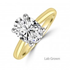18ct Gold Platinum Oval Solitaire EVS2 Lab Diamond ring