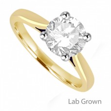 18ct Gold Platinum Solitaire Lab Grown DVVS2 Diamond ring