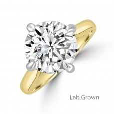 18ct Gold Platinum Solitaire 3.50ct Lab Grown Diamond ring