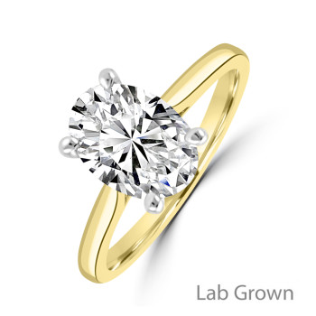 18ct Gold Platinum Oval Solitaire Lab Grown Diamond
