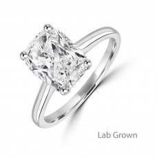 Platinum Solitaire Cushion Lab Grown Diamond ring