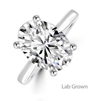 Platinum Oval Lab Grown Diamond Solitaire ring