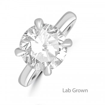 Platinum Solitaire 4.00ct Lab Grown Diamond ring