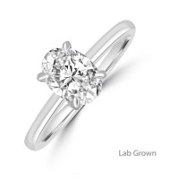 Platinum Solitaire Lab Grown Diamond Hidden Halo ring