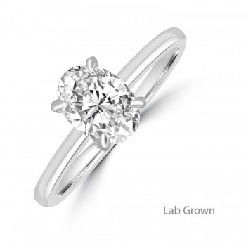 Platinum Solitaire Lab Grown Diamond Hidden Halo ring